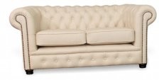 Essex 2 seat chesterfield in white leather