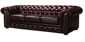 Winchester 3 seater chesterfield sofa in oxblood leatehr