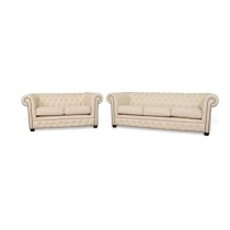  Essex Classic Chesterfield Sofa Leather Lounge