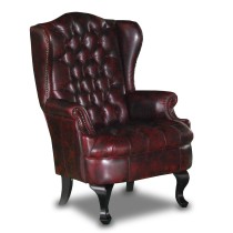 Nadia Wing Chair in red leather