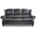 Earl Chesterfield Lounge Suite in Black Leather