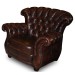 M2263 1 seater in washed off brown leather