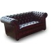Manchester 2 seater in washed off burgandy leather